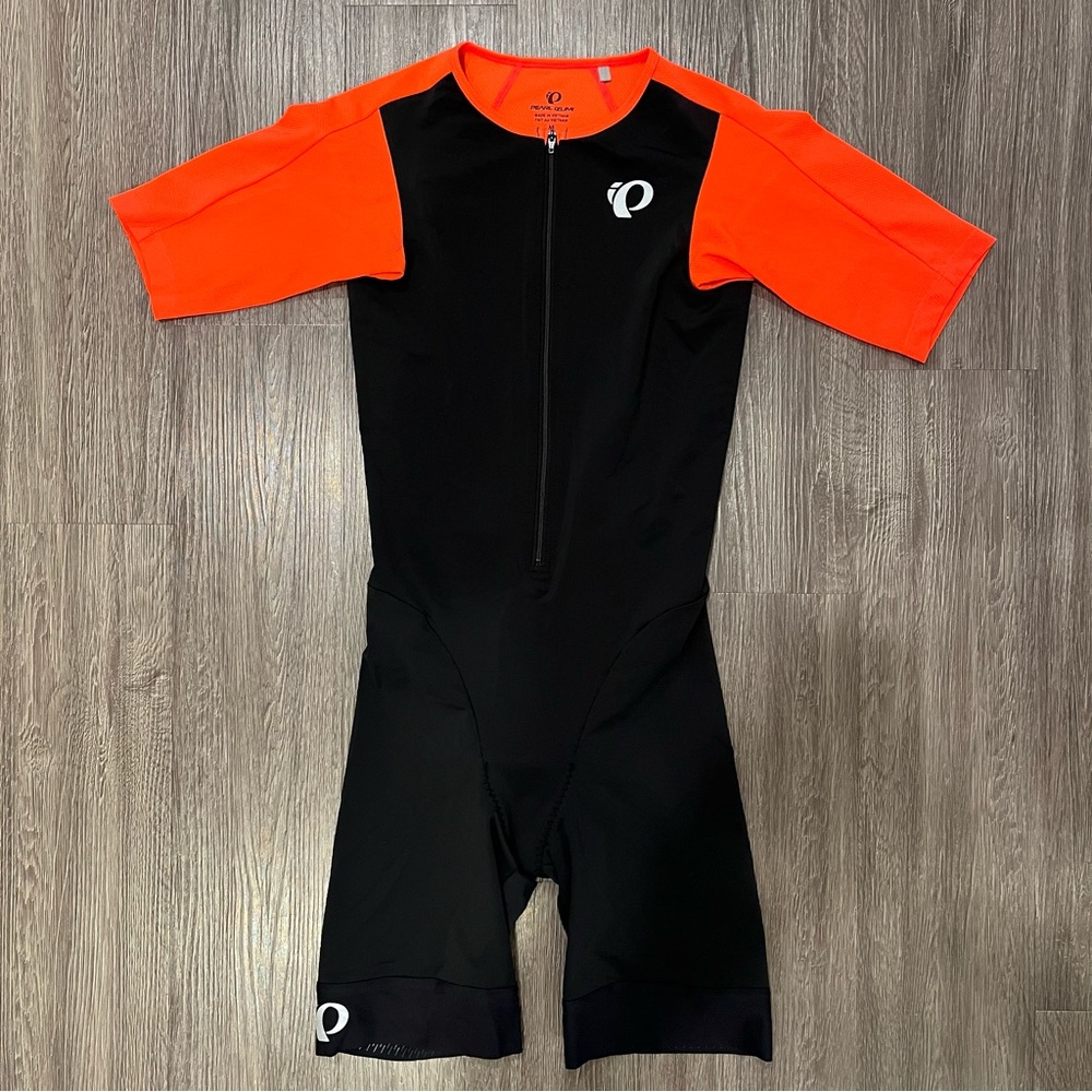 NEW Pearl Izumi Men’s Elite Pursuit Tri Triathalon Suit SS - Black/Orange Medium